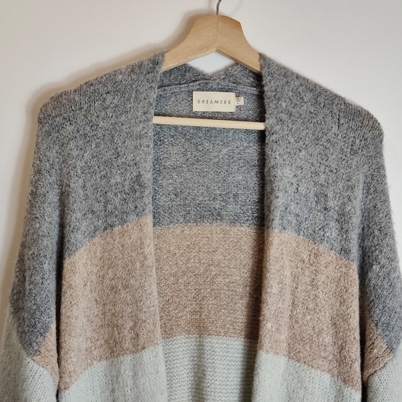 DREAMERS BY DEBUT Color Block Open Front Cardigan Size Large - Picture 4 of 13